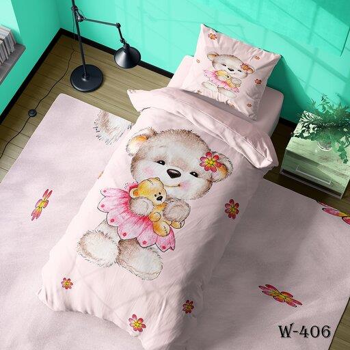 روتختی دخترانه 3بعدی تکنفره کودکانه 4 تیکه برند رویال با دوسال